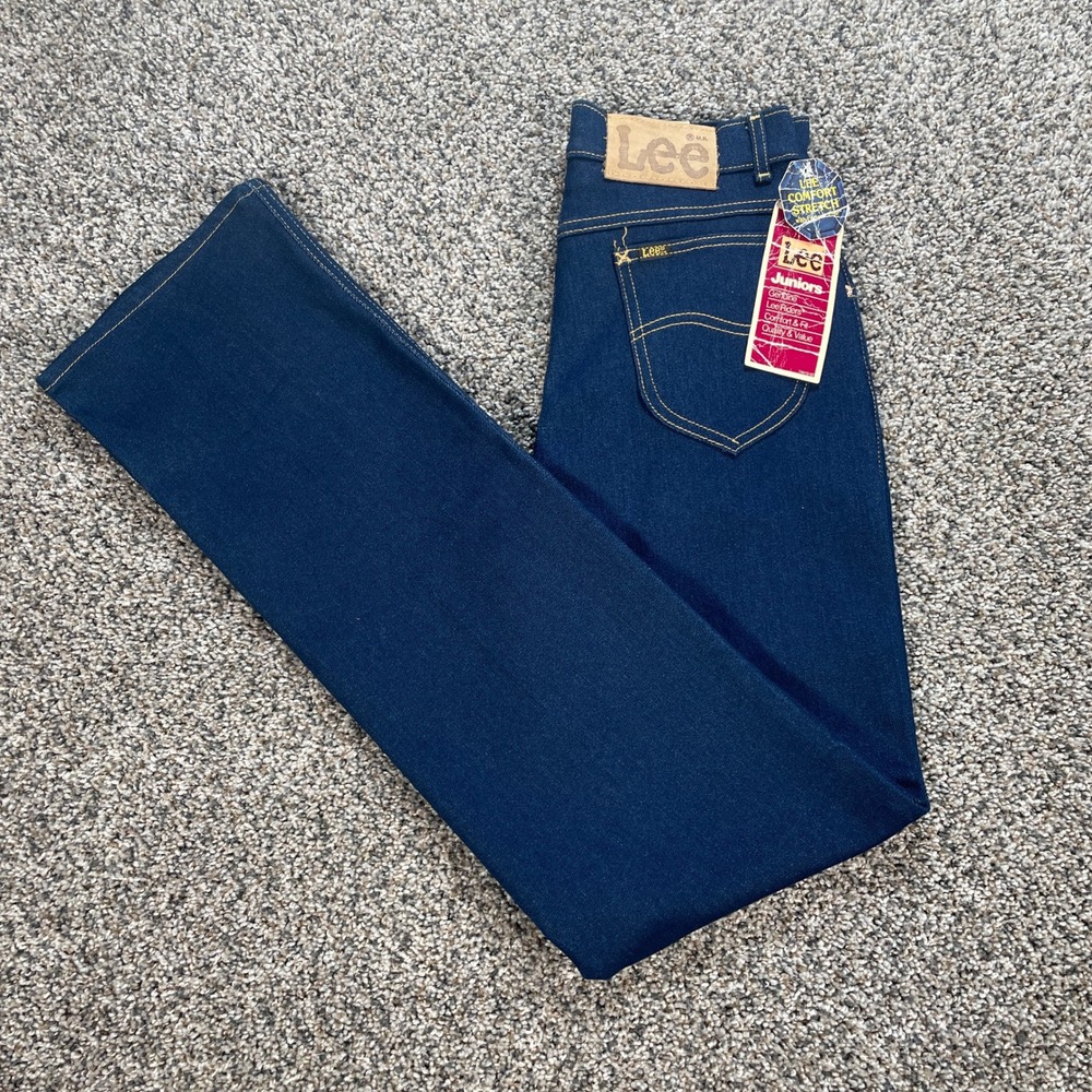 Vintage Lee Women's 28x35 Jeans USA Made Straight Leg Rider Dark Wash NWT